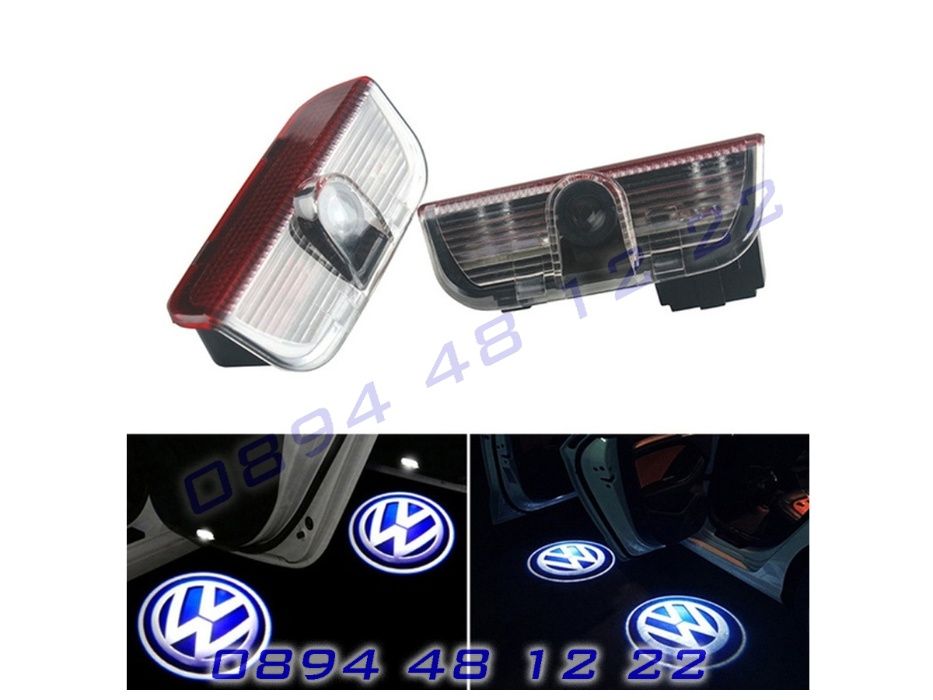 LED ЛЕД Светещо Лого Проектор Врата Автомобил Кола Проектори VW Golf