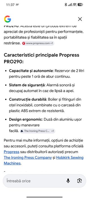 Statie calcat cu aburi profesionala Propress PRO 290