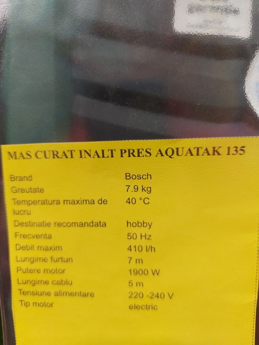 Nou, Bosch Aquatak 135, aparat de spalat sub presiune.