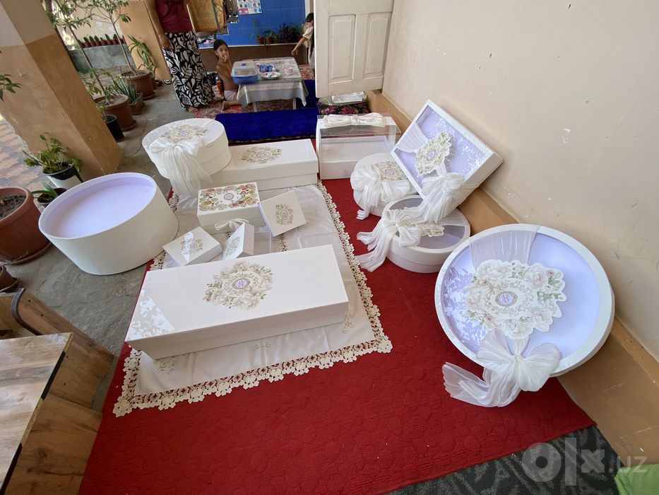 Kelin sarpo va 9 tovoq uchun karobkalar