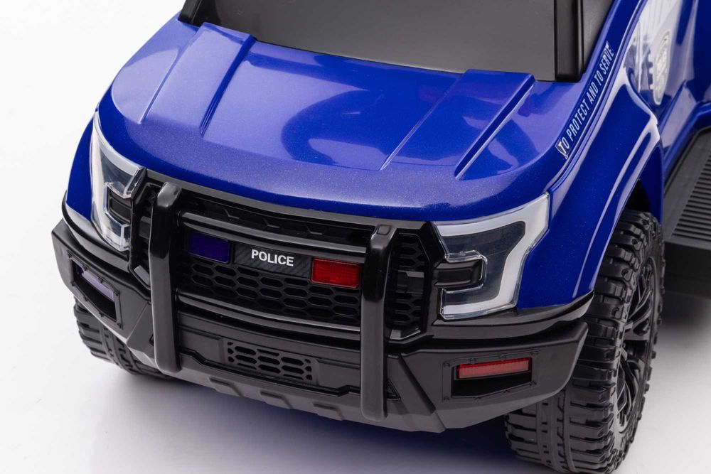 Masinuta 2in1 electrica de politie BJ993D 30W 6V cu BT, USB port #Blue