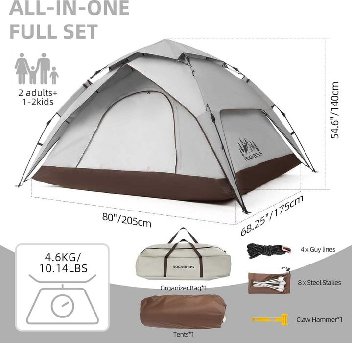 Скидка 27%  RockBros водонепроницаемая кемпинговая палатка