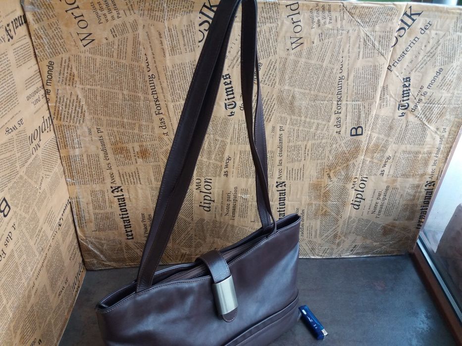 дамска чанта,кожена торба-кафява естествена кожа