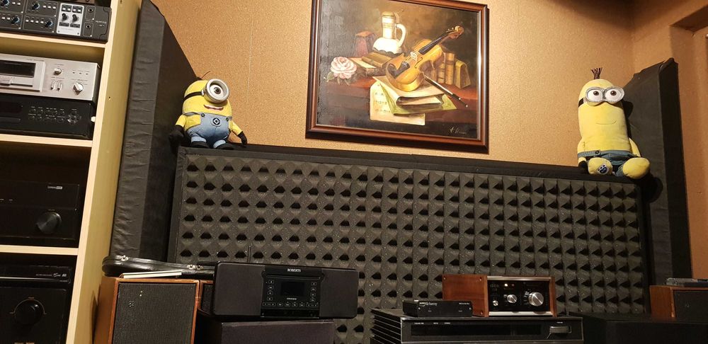 Panou acustic 3 straturi burete fonoabsorbant difuzer basstrap