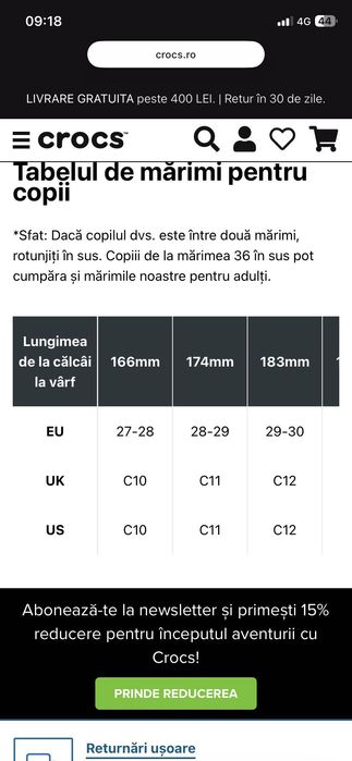 Cizme Crocs C 10 ploaie si zapada