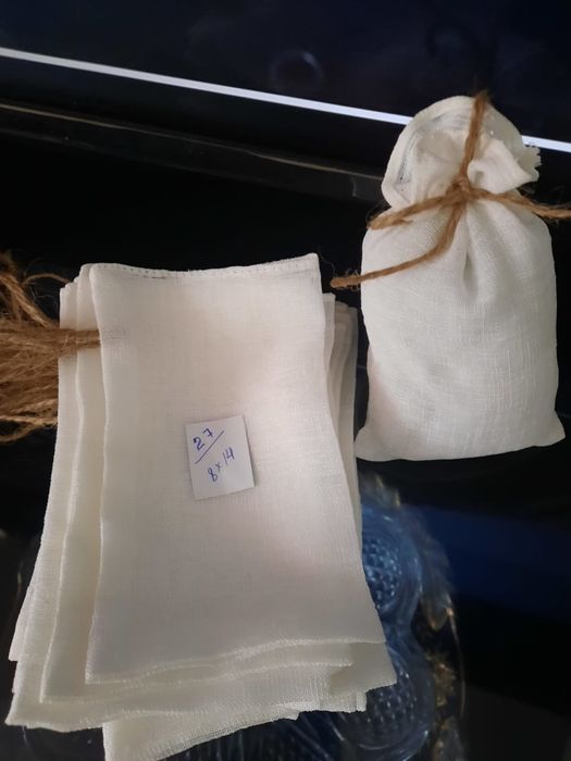 Мешочки подарочные  лён. Завязки джут