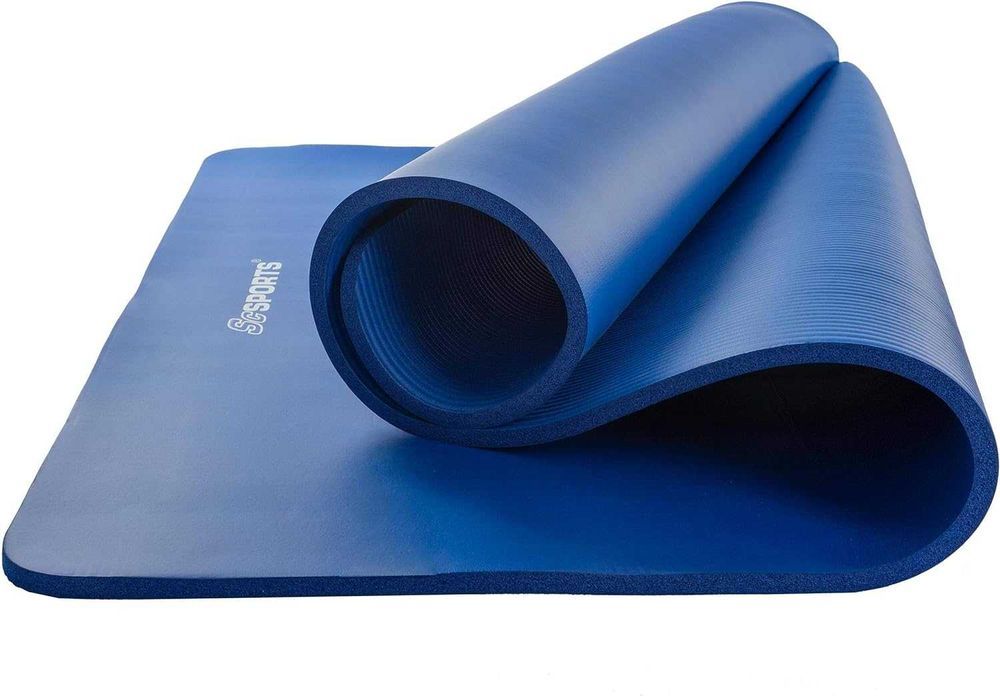 Covoraș de yoga 190 x 80 cm, grosime 1,5 cm, antiderapant, albastru
