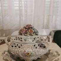 Centru de masa cu capac si platou si portelan