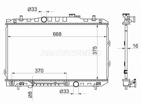 Радиатор охлаждения двигателя  Kia Cerato