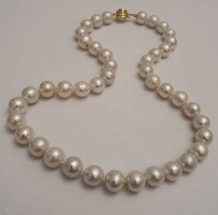 colier perle naturale edison 11mm si aur 14k