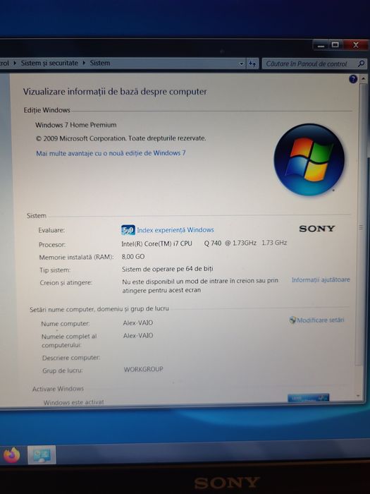 Laptop sony vaio  i7.  schimb