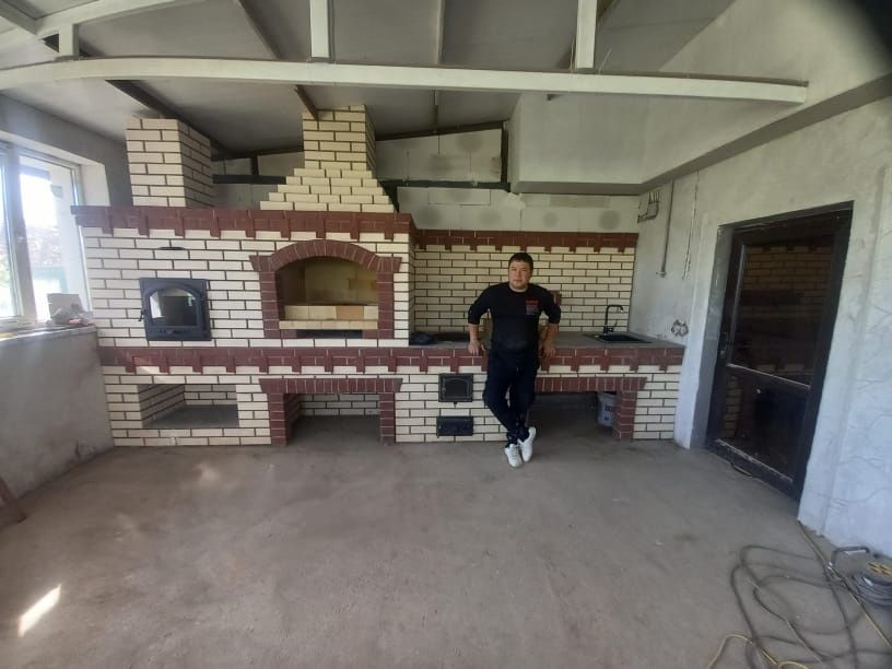 Барбекю, каминь.