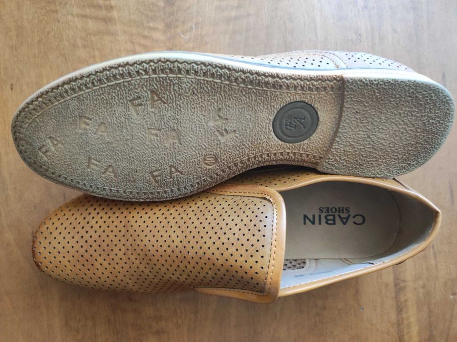 2 Pantofi usori de vara perforati Cabin bej / camel mar. 40 din piele eco, confortabili, noi