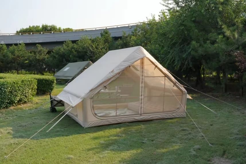 Cort Glamping Gonflabil 6mp 4 persoane Hot Tent Camping 4 anotimpuri