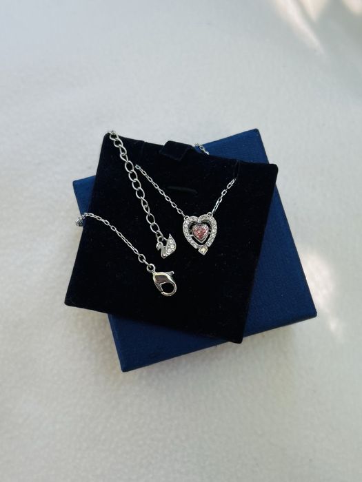 Розово танцуващо сърце колие на Swarovski