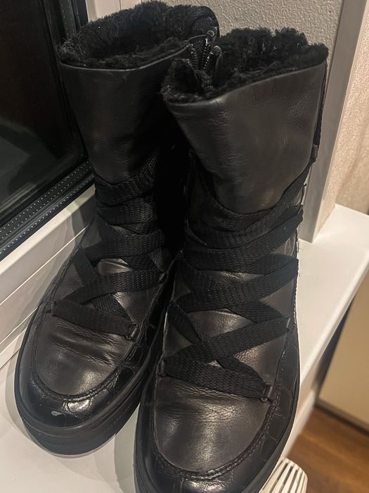 Зимние ботинки, кожа