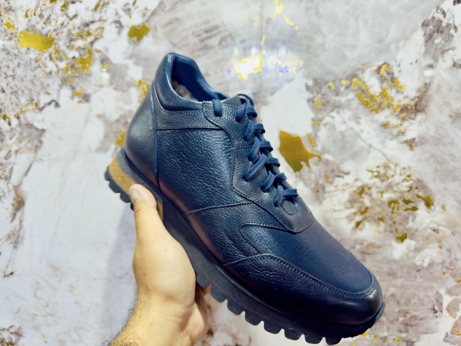 Мужские кожанные ботинки из натурального меха