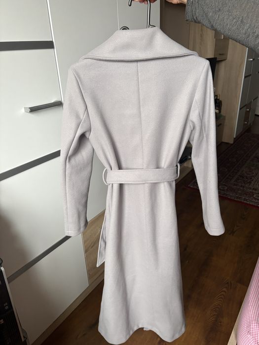 Сиво дълго палто XS