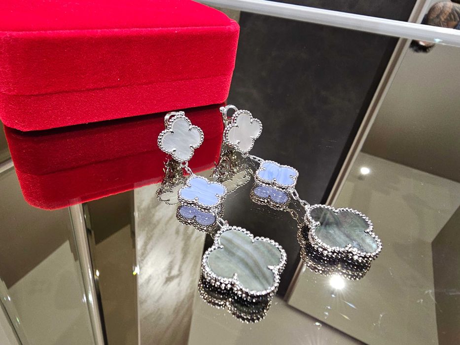 Van Cleef & Arpels VCA Silver 3 Motifs Magic Alhambra Дамски Обеци