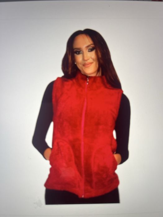 Поларен елек цвят червен и бордо