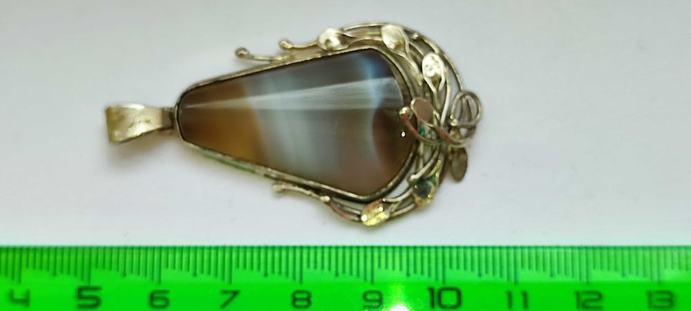 Кулон серебряный с очень красивым  камнем АГАТ