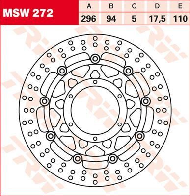 Disc frână offroad TRW MSW272 Honda CBF 600 S, CBF 1000 F