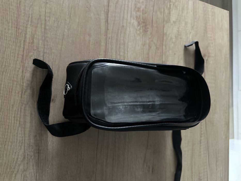 Geanta bicicleta cadru top tube La Gazzetta dello Sport cu husa telefon aproape noua