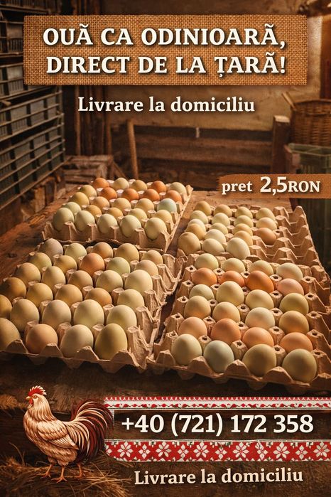 Miere de albine Ouă proaspete de găină – gust adevărat de la țară