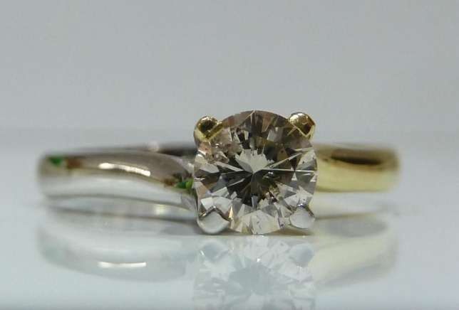 Inel logodna aur 14k cu diamant 0.38ct