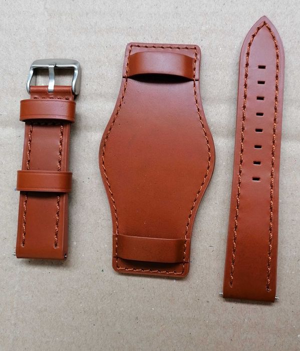 Bratara Ceas piele 22mm Curea maro stil FOSSIL cu aspect vintage