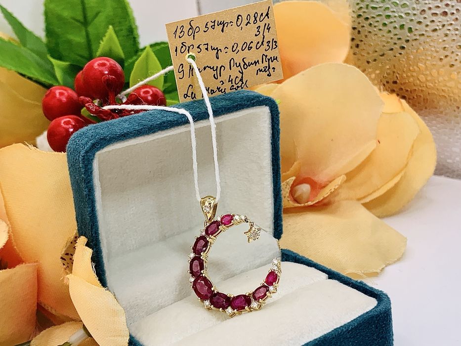 Дизайнерский золотой кулон – Мусульманский полумесяц