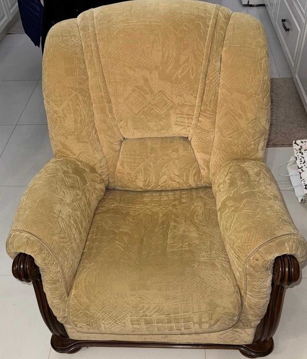 Canapele si fotoliu Vintage din lemn masiv