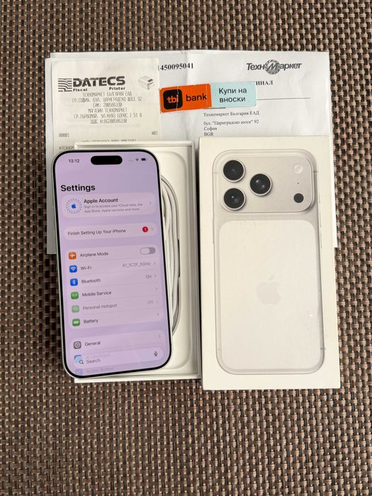 24М ГАРАНЦИЯ! iPhone 17 Pro Лизинг от 40€/мес Silver 256GB сив / бял