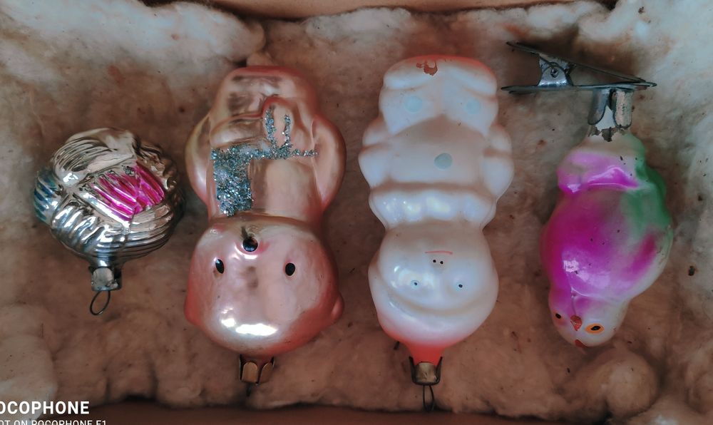 Игрушки ёлочные стеклянные СССР