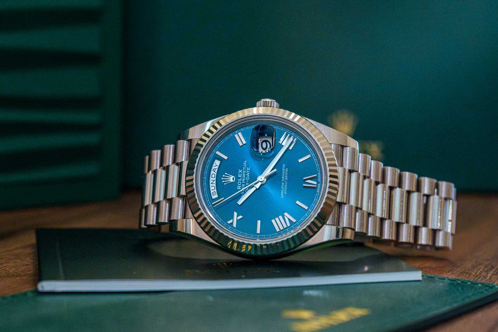 Rolex Day Date 40mm, aur alb, ref 228239, full set, ca nou
