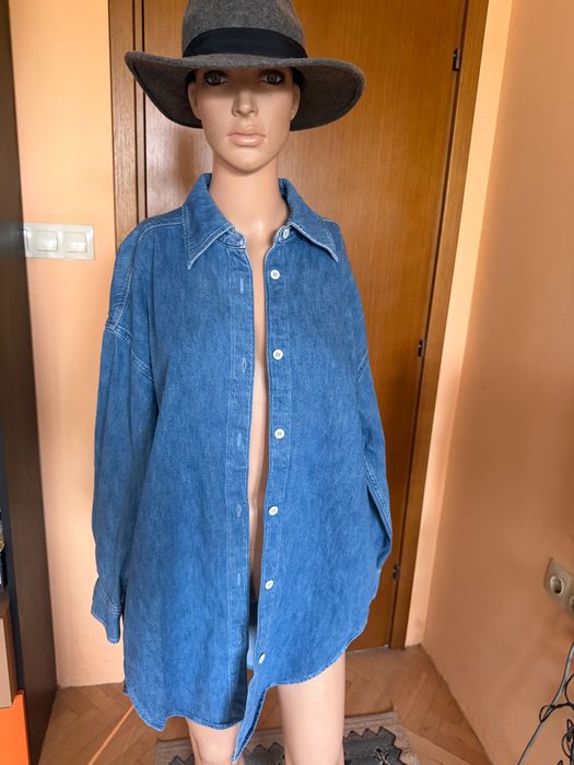Дънкова зимна риза Arket, oversize модел
