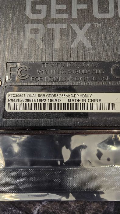 видеокарта Palit Rtx 3060 ti 8gb