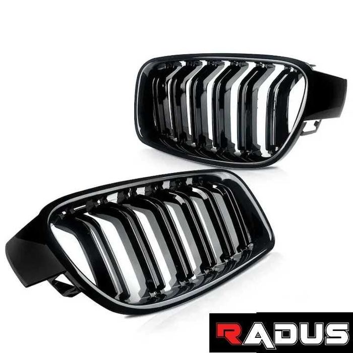 Grile duble BMW F30 F31 2012-2017, negru lucios