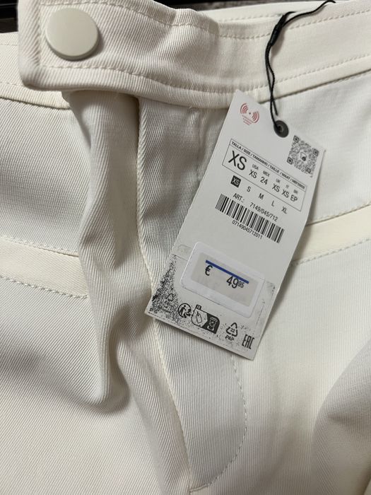 Pantaloni noi Zara , albi , XS