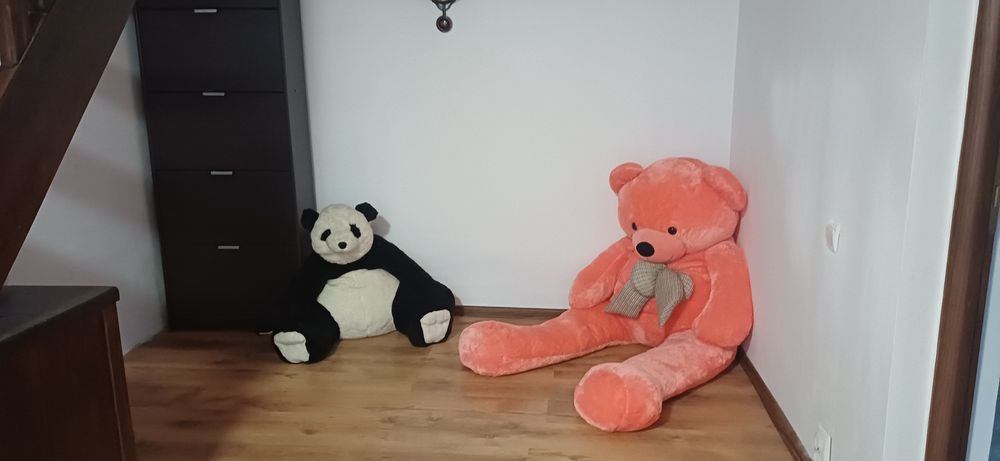 Urs de pluș roz si Alb cu negru