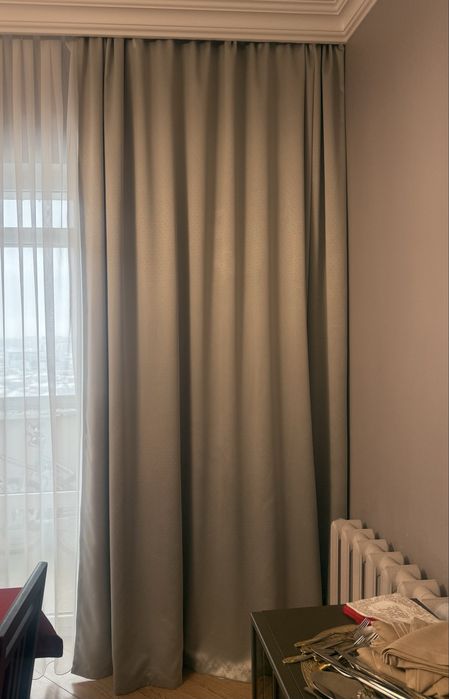 Шторы светло серые