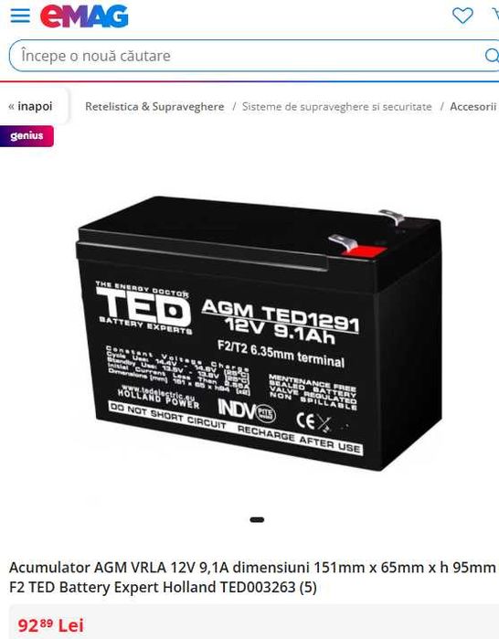 Acumulator Pb-GEL 5-260Ah pt UPS, alarme, camere, barci, fotovoltaice.