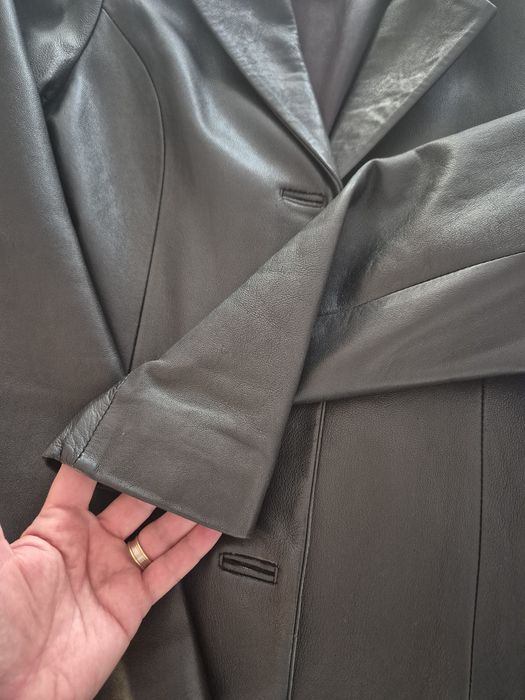 Pardesiu geaca midi din piele naturala dama S