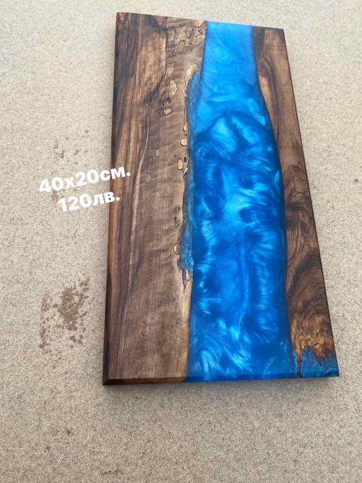 Дъски за рязане и сервиране от орех и епоксидна смола