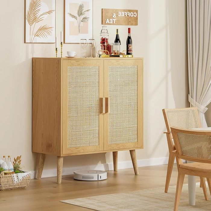 Акцентен шкаф с 2 ратанови врати, кухня, трапезария