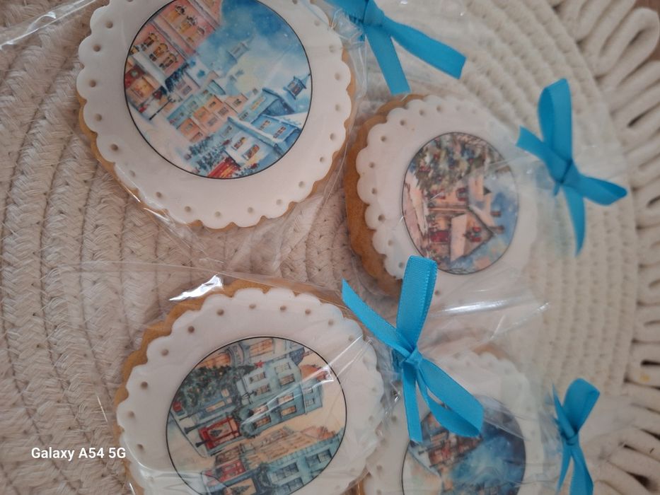 Коледни бисквитки с фонданов принт