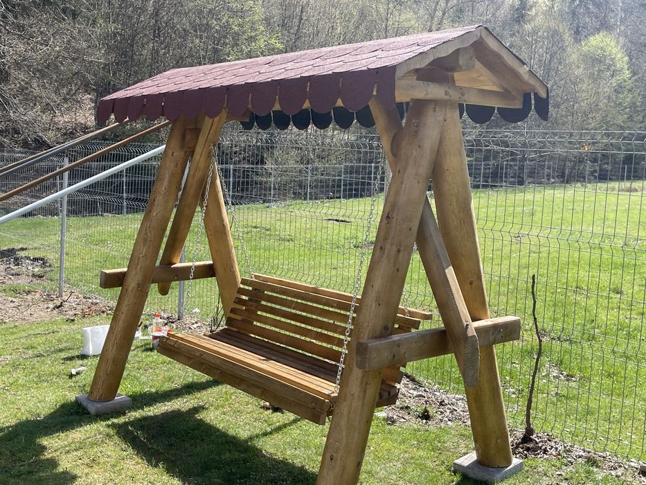 Balansoar din lemn masiv / leagan rustic