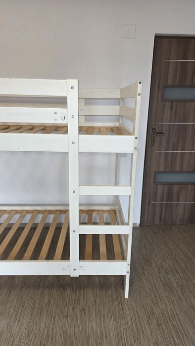 Pat supraetajat IKEA MYDAL, alb, 90x200cm
