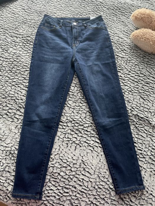 Blugi skinny bumbac,albastru inchis,mar L,noi nouti