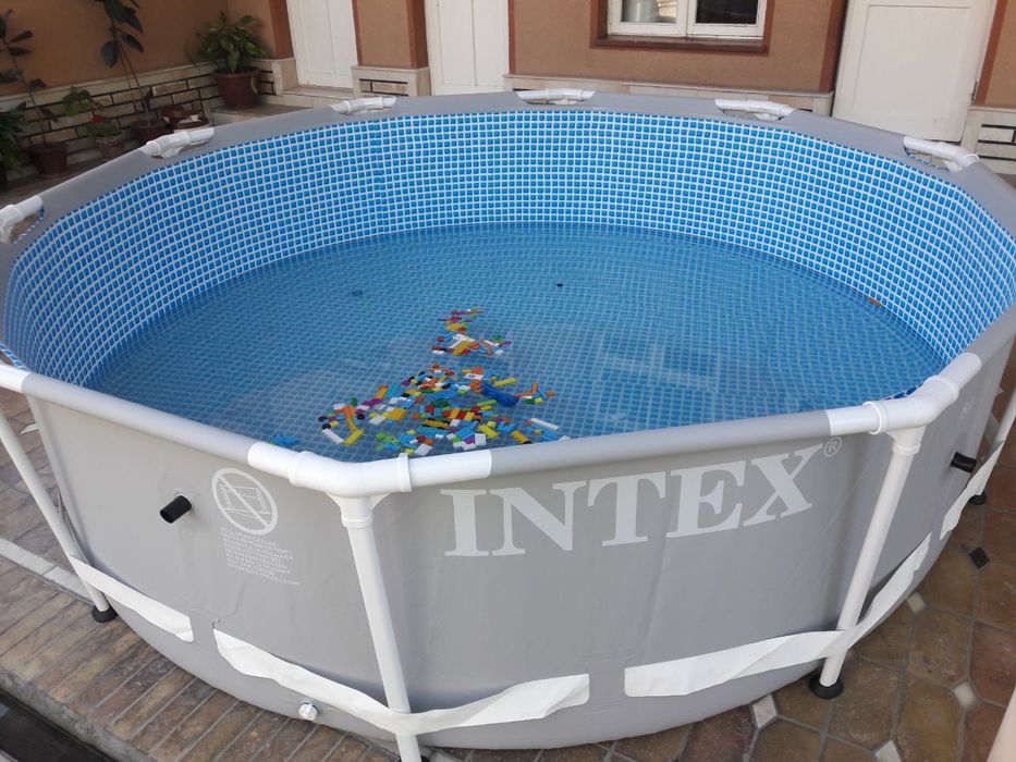 Intex бассейн 3.05х76 каркасный серий цветь 3 слой